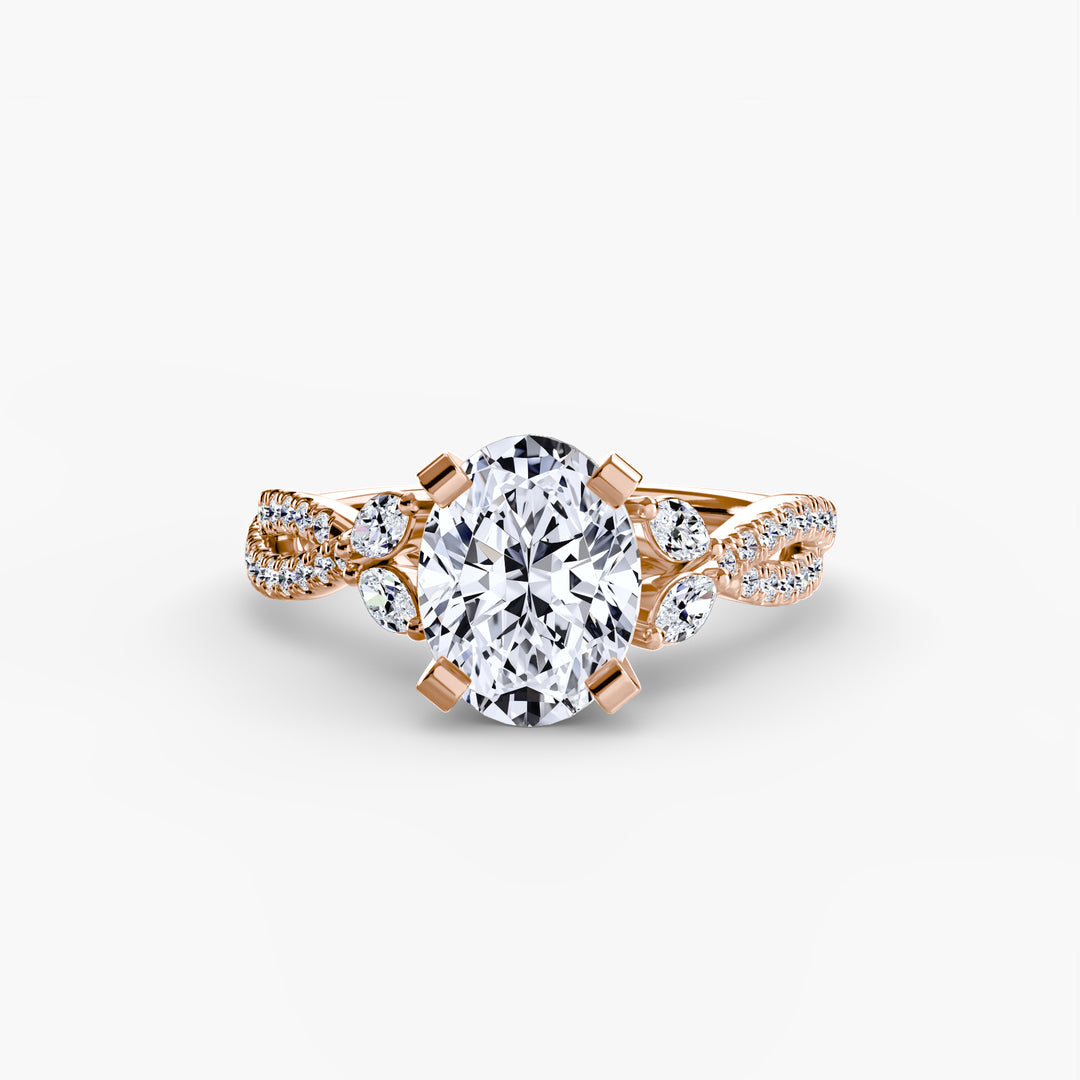 VONDA III Diamond Engagement Ring with a Twisted Diamond Band