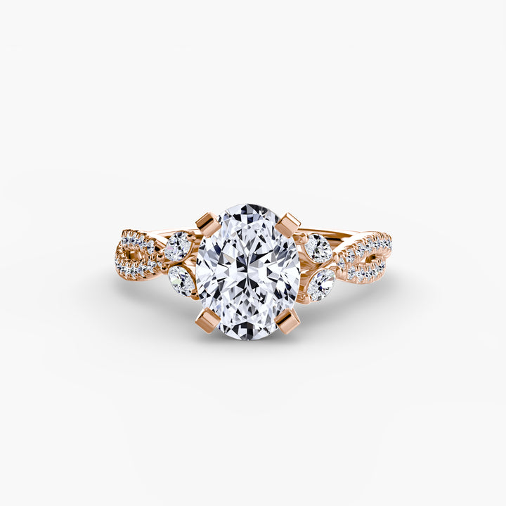 VONDA III Diamond Engagement Ring with a Twisted Diamond Band