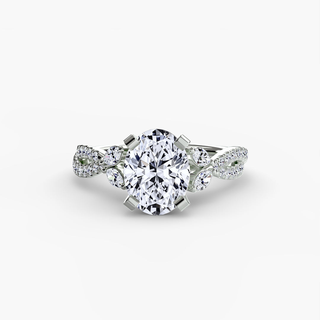 VONDA III Diamond Engagement Ring with a Twisted Diamond Band