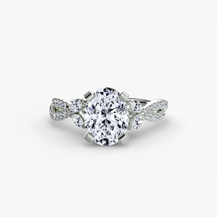 VONDA III Diamond Engagement Ring with a Twisted Diamond Band