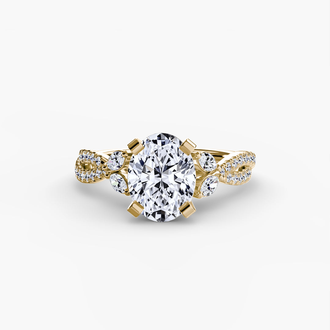 VONDA III Diamond Engagement Ring with a Twisted Diamond Band