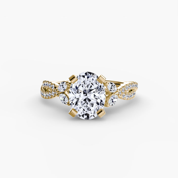 VONDA III Diamond Engagement Ring with a Twisted Diamond Band