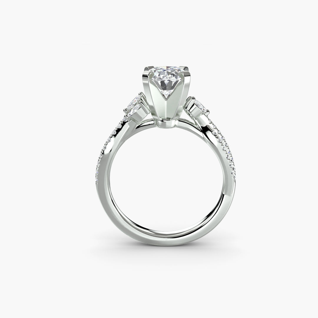 VONDA III Diamond Engagement Ring with a Twisted Diamond Band
