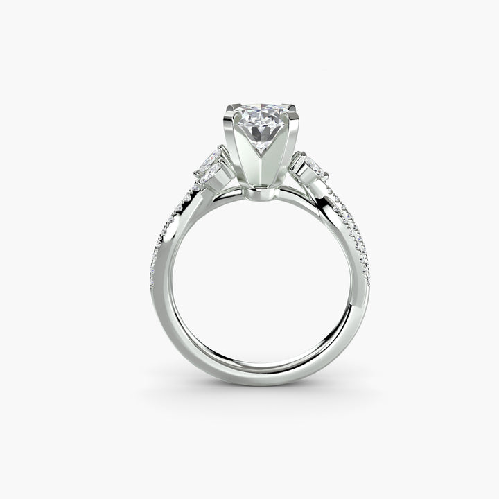 VONDA III Diamond Engagement Ring with a Twisted Diamond Band