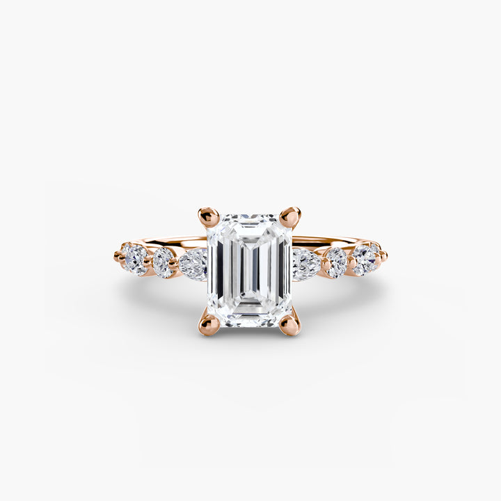 ELVINA I Diamond Engagement Ring with a Diamond Band