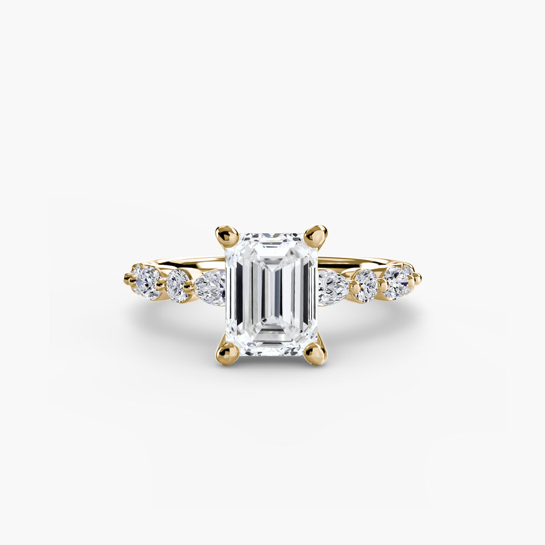 ELVINA I Diamond Engagement Ring with a Diamond Band