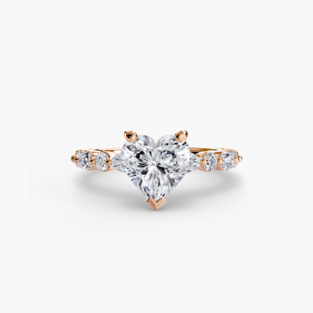 ELVINA I Diamond Engagement Ring with a Diamond Band
