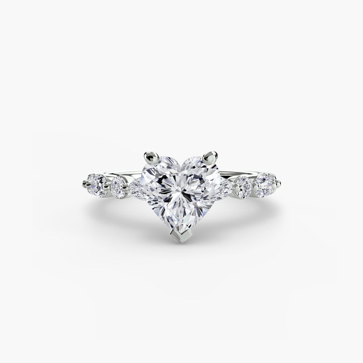 ELVINA I Diamond Engagement Ring with a Diamond Band