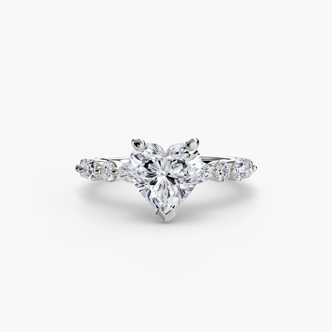 ELVINA I Diamond Engagement Ring with a Diamond Band