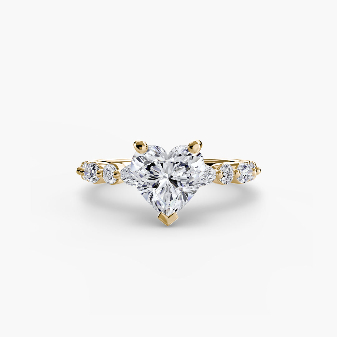 ELVINA I Diamond Engagement Ring with a Diamond Band