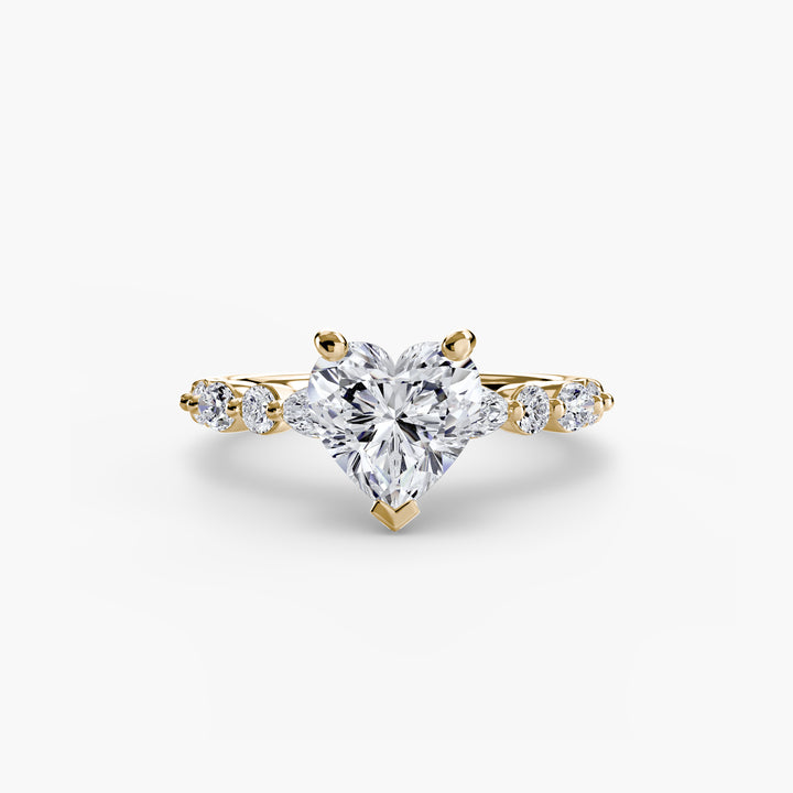 ELVINA I Diamond Engagement Ring with a Diamond Band