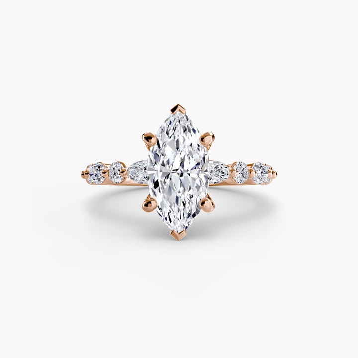 ELVINA I Diamond Engagement Ring with a Diamond Band