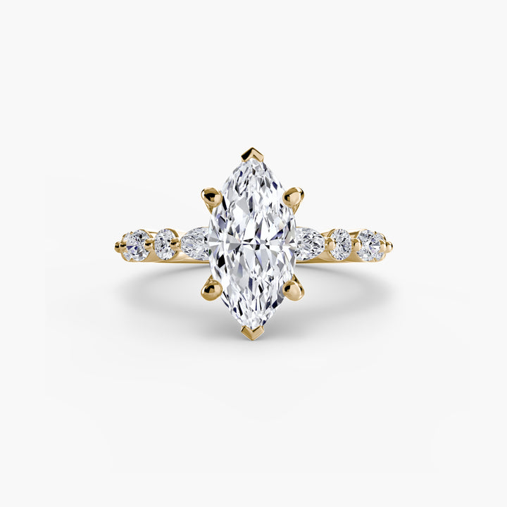 ELVINA I Diamond Engagement Ring with a Diamond Band