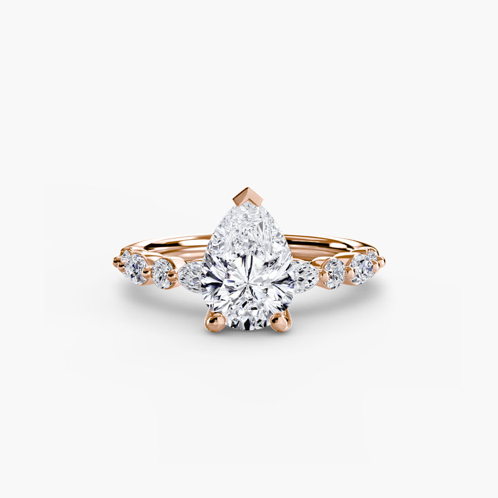 ELVINA I Diamond Engagement Ring with a Diamond Band