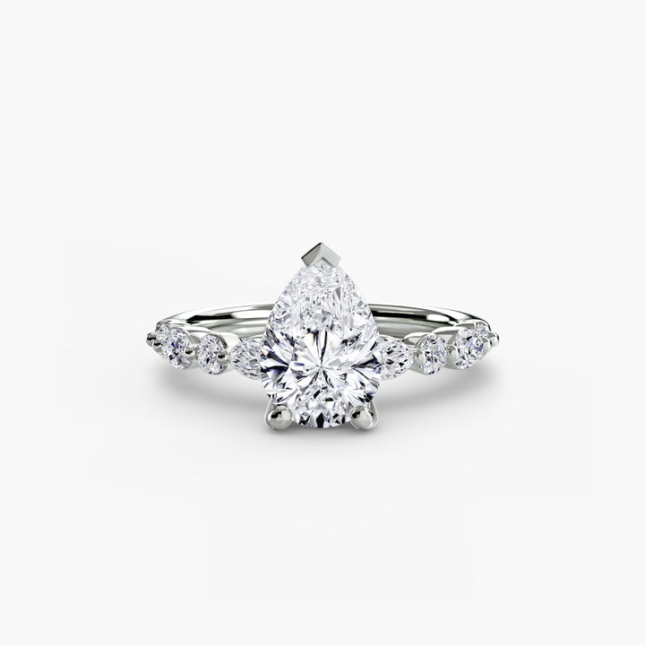ELVINA I Diamond Engagement Ring with a Diamond Band