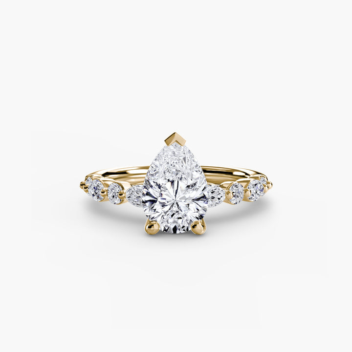 ELVINA I Diamond Engagement Ring with a Diamond Band