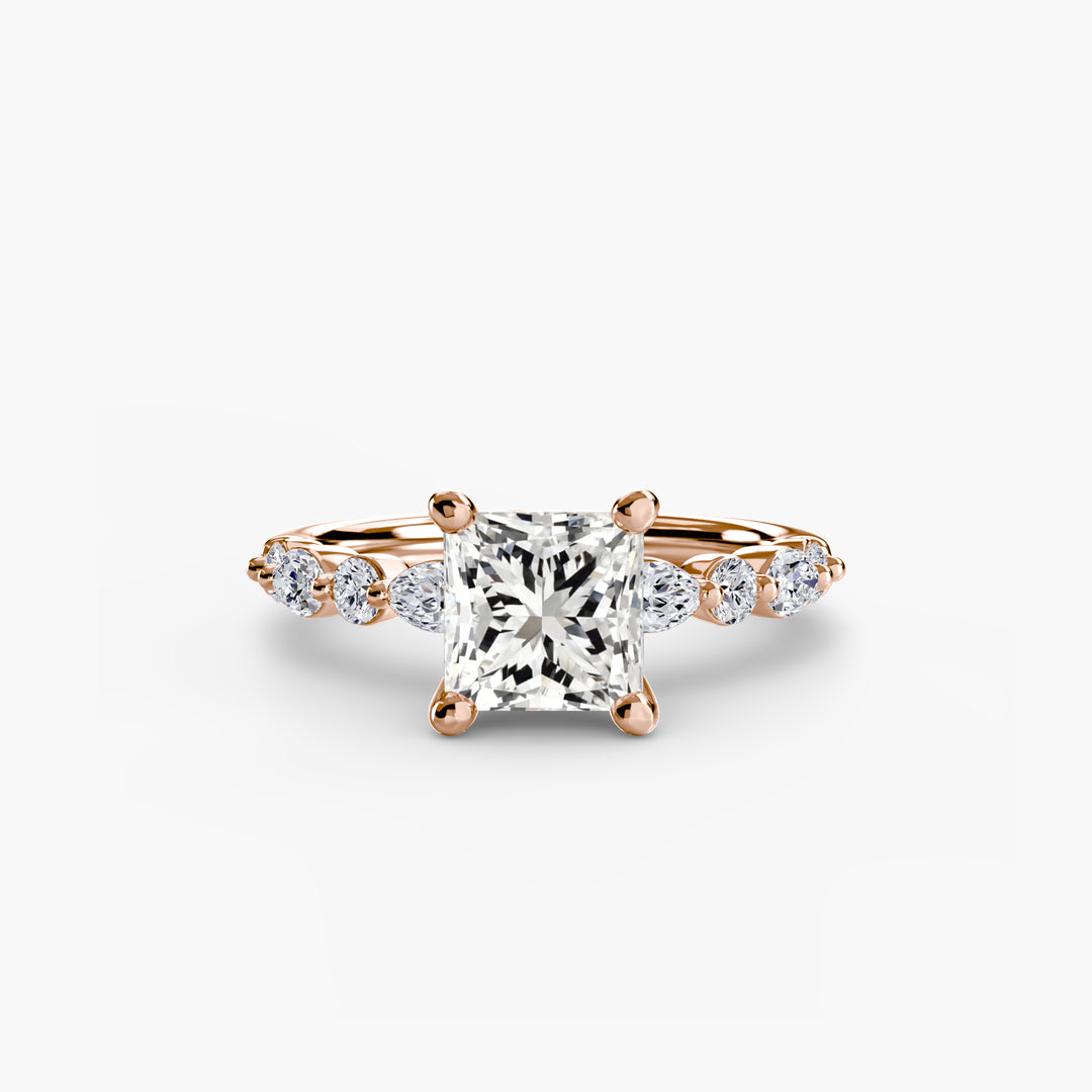 ELVINA I Diamond Engagement Ring with a Diamond Band