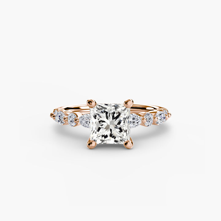 ELVINA I Diamond Engagement Ring with a Diamond Band
