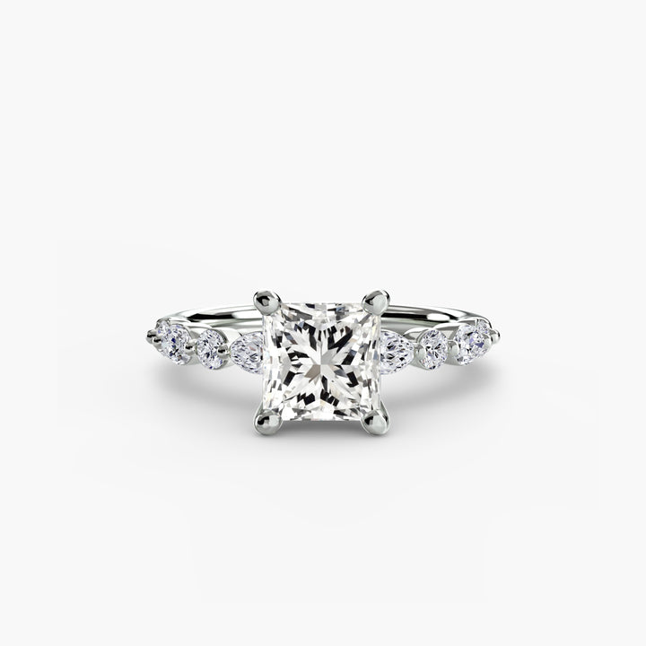 ELVINA I Diamond Engagement Ring with a Diamond Band