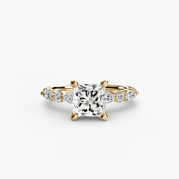 ELVINA I Diamond Engagement Ring with a Diamond Band