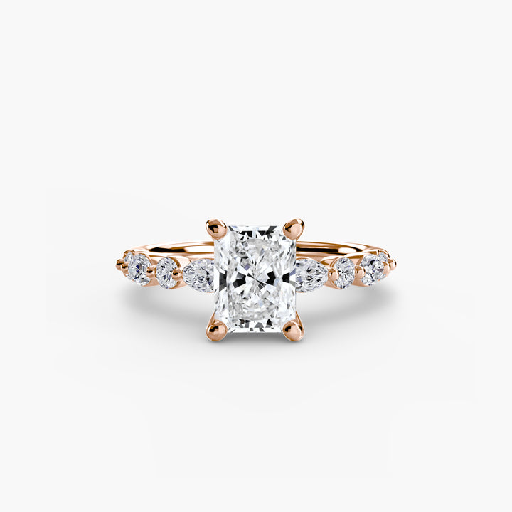 ELVINA I Diamond Engagement Ring with a Diamond Band