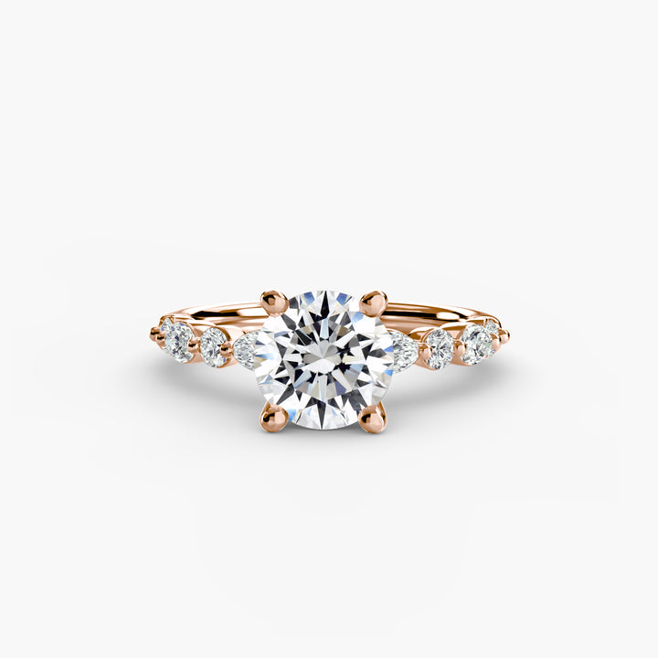 ELVINA I Diamond Engagement Ring with a Diamond Band