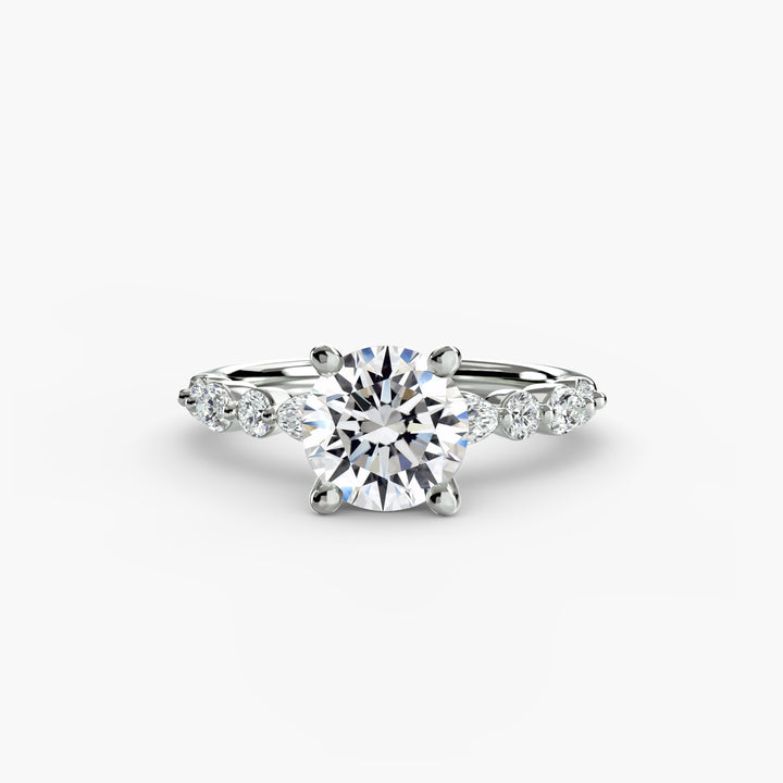 ELVINA I Diamond Engagement Ring with a Diamond Band