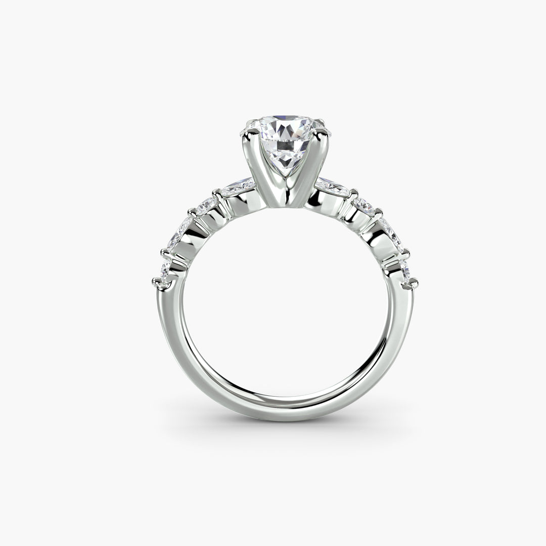 ELVINA I Diamond Engagement Ring with a Diamond Band
