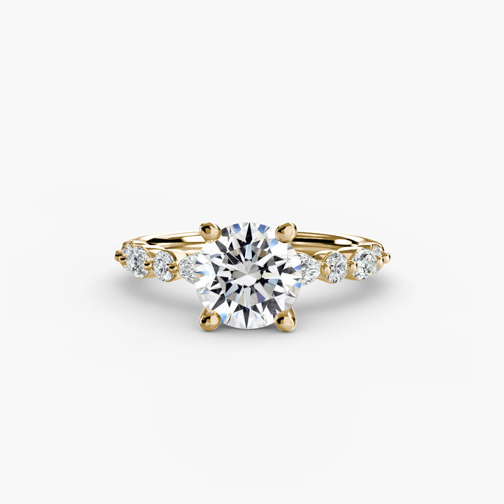ELVINA I Diamond Engagement Ring with a Diamond Band